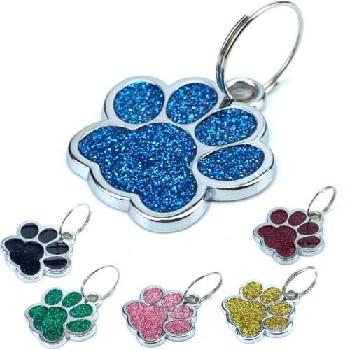 Alloy Color Pet Necklace Pendant Collar Dog Accessories Replaceable Footprints Pet Necklace Cat Accessory For Dog Supplies