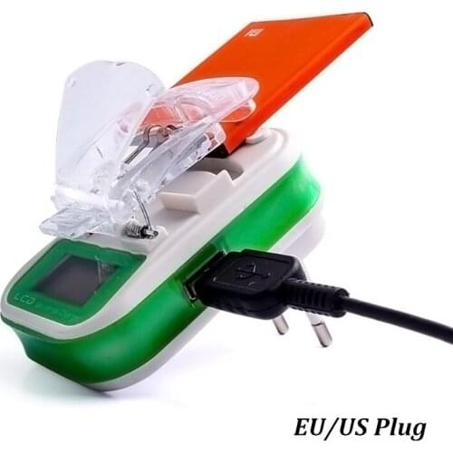 USB Universal Battery Charger LCD Indicator Screen EU/US Plug For Cell Phones USB Charger Samsung Battery Charger + Tracking