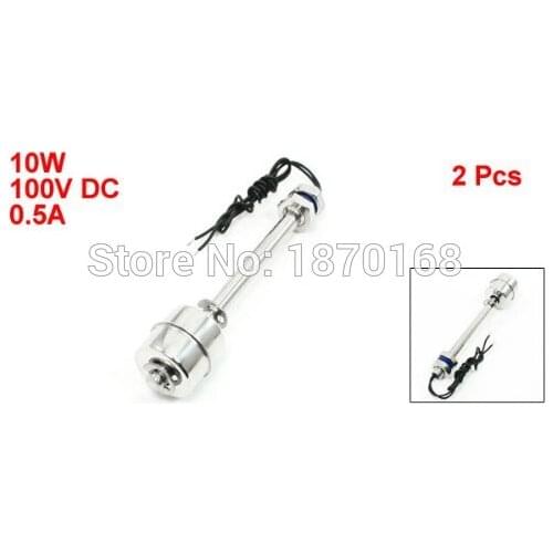2 Pcs ZS12010 120mm 10W DC 100V 0.5A Liquid Water Level Sensor Vertical Floating Switches