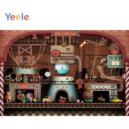 Merry Christmas Toy Factory Doll Wooden Board Baby Party Photocall Backdrop Photography Photographic Background For Photo Studio