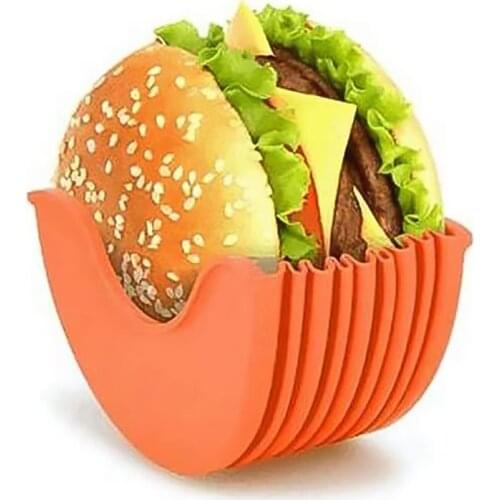 Hamburger Retractable Holder Box Home Use Washable Reusable Rack Practical Sandwich Plastic Burger Case Kitchen Gardget