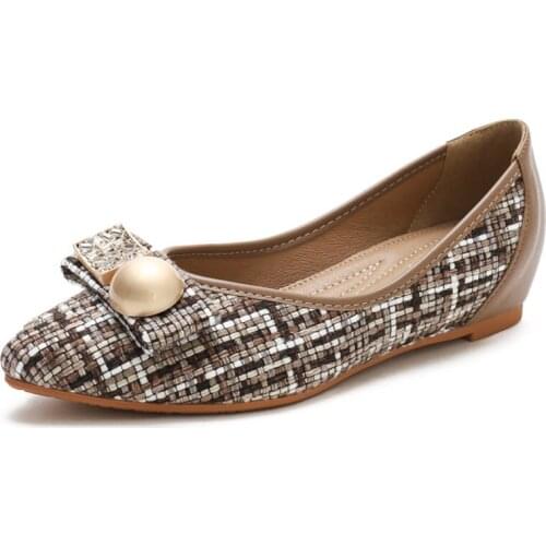 Single-shoe womens shallow mouth 2021 round head casual womens shoe inside a stirrup bean ladle shoes