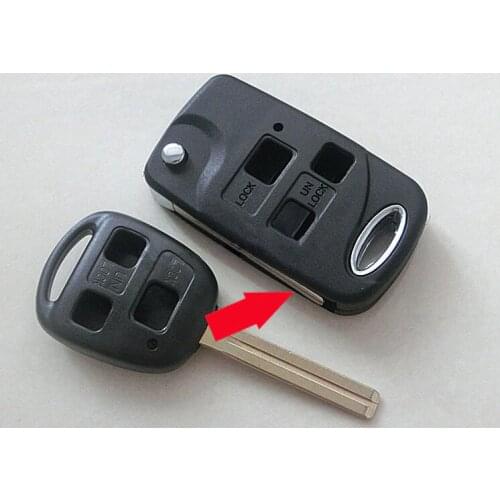 10 PCS/lot For Lexus ES RX LX GS IS GX LS Modified Flip Folding Remote Key Shell Case 3 Button Fob Key Cover