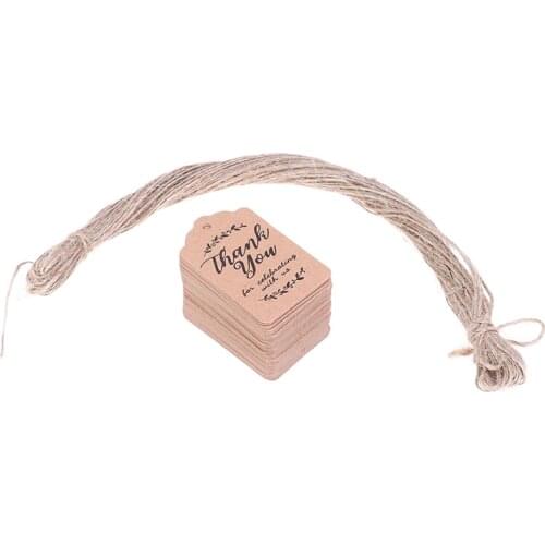 100pcs Brown Kraft Gift Tags Thank You Paper Tags For Baby Shower Party Favors Personalized Wedding Gifts for Guests