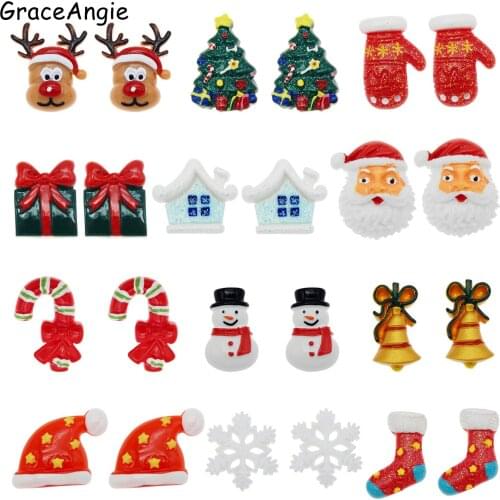12pcsResin cartoon Flatback Slime Resin Christmas Snowman Cookies Crafts Flatback Cabochon Scrapbooking Decoration Dome Cute DIY