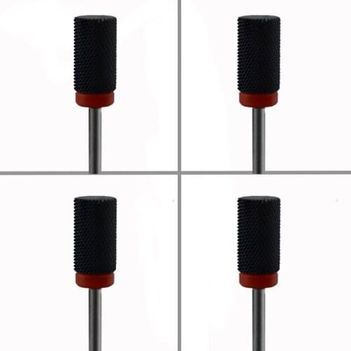 4pcs Black Ceramic Nail Drill Bit - Large Barrel Bit - F