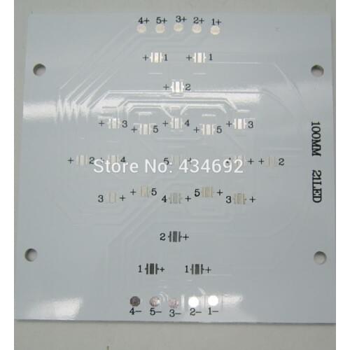 100MMX100MM Led Light Aluminum PCB Board 21Leds Spot 3535 Pad For DIY Marine Aquarium XR30W Pro Coral Grow Led Bulb Lamp Light