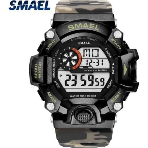 SMAEL Fashion Mens Sport Watches Outdoor Waterproof Multifunction Casual LED Digital Watch Men Military Clock Relogio Masculino