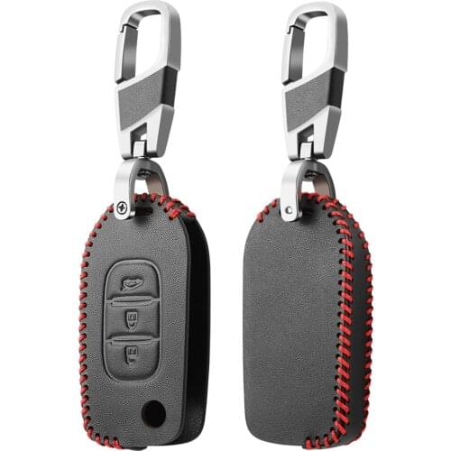Leather Car Flip Key Case for Renault Kadjar Captur Megane Sandero Stepway Logan Clio 5 Arkana 2020 2021 Cover Keyless Remote