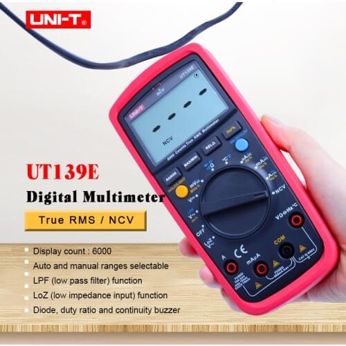 UNI-T UT139E Digital Multimeter True RMS AC DC voltmeter Ammeter ohmmeter Capacitance Frequency Temperature tester NCV/Diode