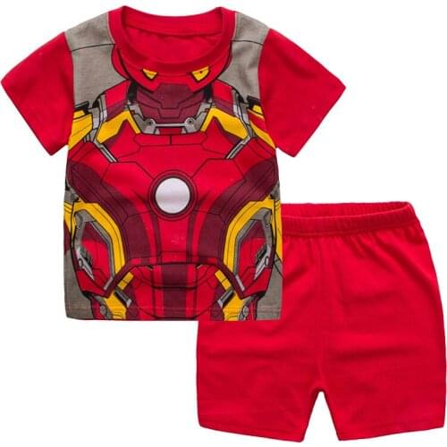 Toddler Kids Pajamas Summer New Baby Boys Short Sleeve Home Wear Sets Child Air Conditioning Suit Print Soft T Shirt Shorts 2pcs
