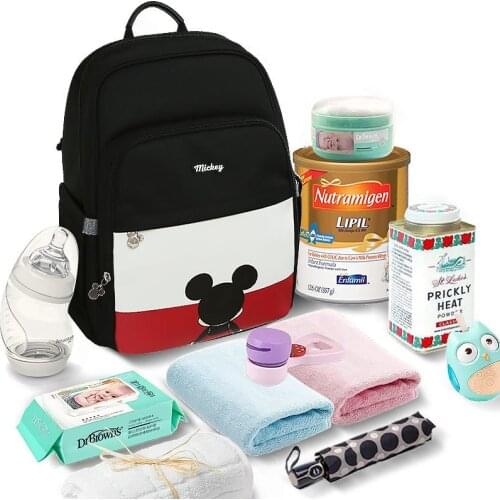 Disney PU Leather Baby Bag Tote USB Diaper Bags Mom Backpack Mother Maternity Bags Diaper Backpack Large Nappy Bag