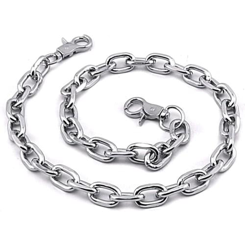 Long woman Mens Metal Wallet Belt Chain Rock Punk Trousers Hipster casual Pant jeans Keychain Silver Ring Clip Keyring WZ52