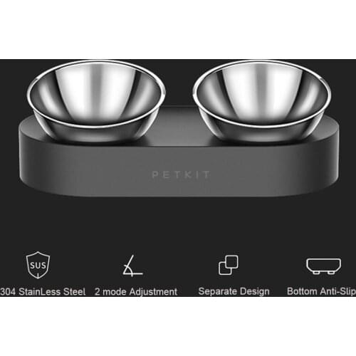 Stainless Steel Pet Dog Cat Double Bowls Adjustable Anti-Slip Food Water Bowl Feeder For Pets Feeding Gamelle Pour Chat