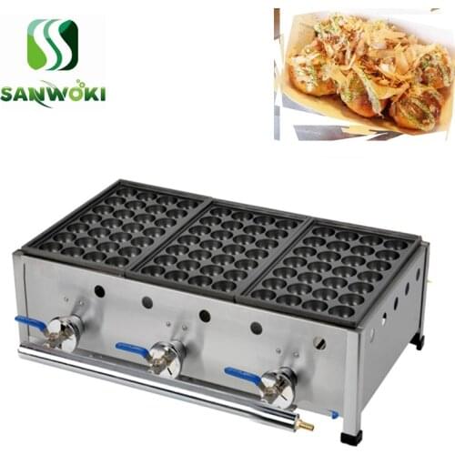 LPG gas Takoyaki Ball Grill machine 3 plates Octopus ball machine Fishball Oven Takoyaki Fish Pellet Grill takoyaki maker