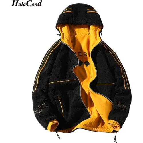 Hot Brand Quality Fashion Mens Autumn Winter Coat New Trend Hooded Jackets Male Can be Double-sided Lamb Fur Coat Men Outwear