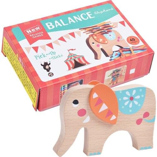 Greek Wooden Color Stick Balance Beam Children Educational Game Parent-child Toy Elephant Balance Beam Jenga