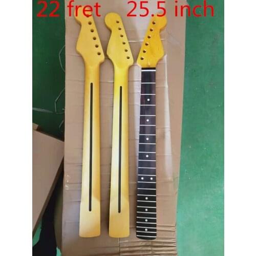Fit Diy 22 Fret 25.5in 648mm Electric Guitar Neck Maple+Rosewood Fingerboard Hand-made Unfinished
