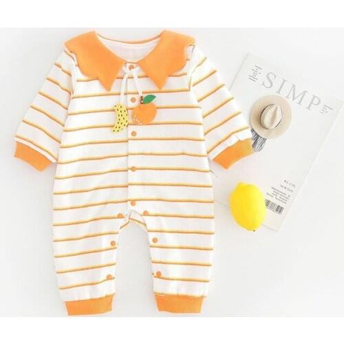Cotton Jumpsuit for Baby Boys Girls Long Sleeve Romper Clothing Newborn Home Outdoor Clothes Toddler Striped Printed Outfits