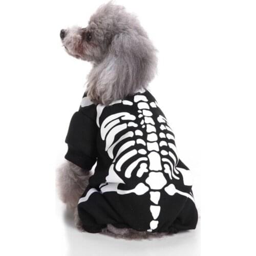 Halloween Pet Dog Clothes Horror Skeleton Costumes For Yorkies Chihuahua Pet Clothing Pet Party Dressing Up Apparel