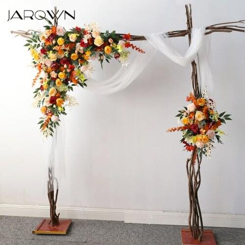 JAROWN New Wedding Decoration Flower Outdoor Wedding Arch Props Decor Flower Door Autumn Warm Flower Row Party Background Decor