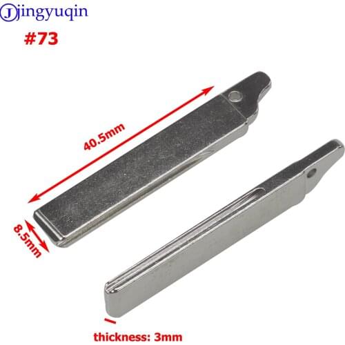 Jingyuqin 10PCS NO.73 Car Remote Key Blade For Renault Citroen Peugeot Flip Folding Key Blank With Groove Replacement Key Blade