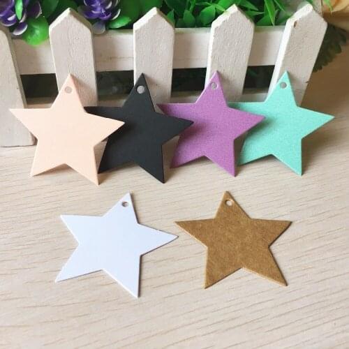 50pcs Kraft Paper Star Shaped Wedding Party Favors Gift Hang Tags,Handmade Luggage Name Note Packing Labels Cup Cake Cards