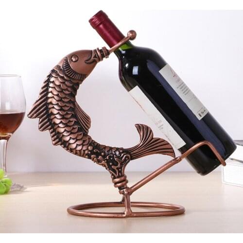Nordic Creative Wine Rack Iron Wine Holder Decoration 3D Fish Stand for Wine Bottles Stainless Steel Wine Rack wijnglas houder