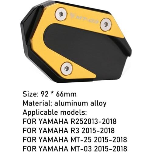 Motorcycle Side Stand Extension Plate Kickstand Enlarger Pad for YAMAHA R25 R3 MT-03 MT-25