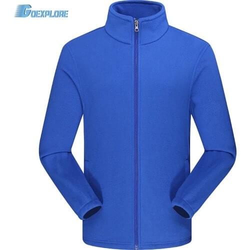 Goexplore Thermal Fleece Jacket Men Full Zip Long Sleeve Lightweight Casual Coat Outdoors Polar Outdoor Hiking Camping Jackets