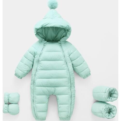 2020 Autumn Winter Newborn Rompers Hooded Warm Cotton Baby Boys Jumpsuit Toddler Girls Snowsuit Infant Baby Girl Overalls