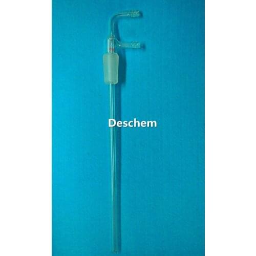 24/40,90 Bend,Laboratory Glass Long Stem Hose Inlet Adapter With Vacuum Adapter