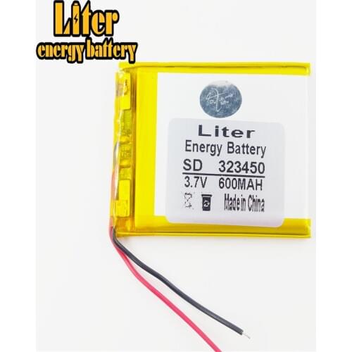 Rechargeable Battery 323450 303550 600mah Li-Po lithium polymer battery 3.7v For GPS MP3 MP4 MP5 DVD Toy Driving Recorder