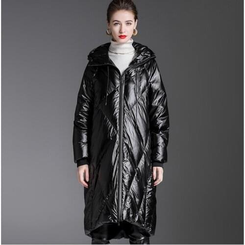 Female black Down Jacket long Women Winter Thicken Warm Coat 90% White Duck Down Jackets Long Slim clothes Female Parkas coats