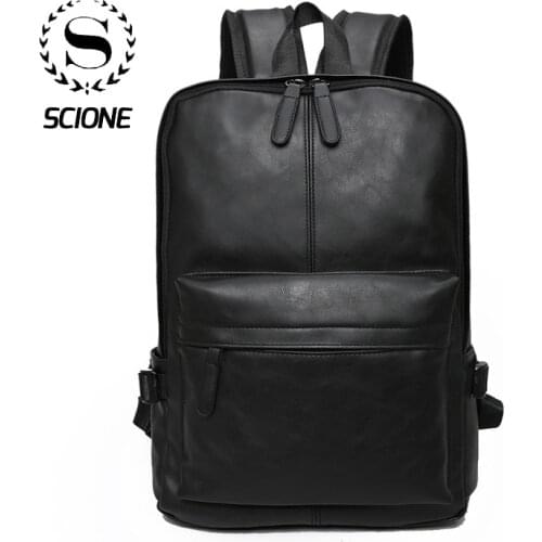 Scione Fashion PU Leather Backpack For Ladies Women Girls Female Waterproof Solid Bags Gift College Student mochila de mujer