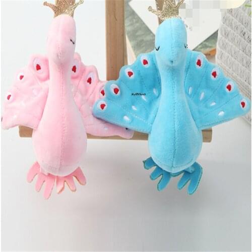 Medium Size 14CM , 2Colors- Stuffed Peacock Animal Plush Key Chain Doll Toy
