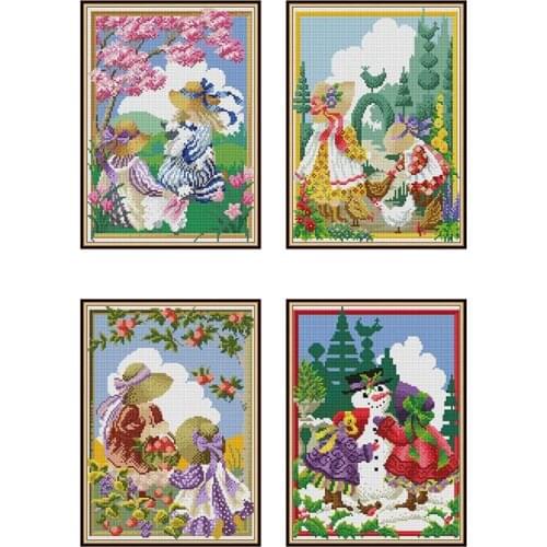 Everlasting Love Four Seasons Girls Chinese 5d Diamond Painting Full Square Christmas Decorations For Home Wedding Decoration