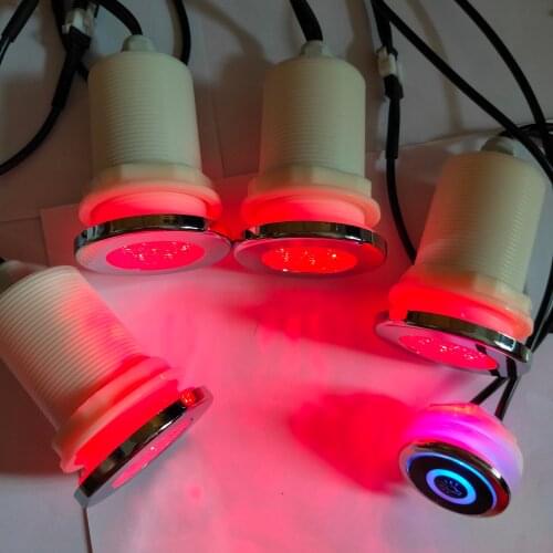 5pcs RGB waterproof underwater led bathroom lamp with 1pc light controller and 1pc transformer 85v-220v to 12v DC 1A