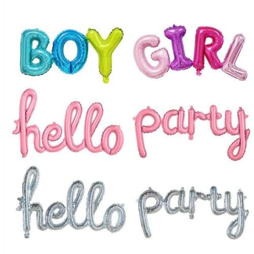 Hello Party boy girl Conjoined balloon Celebration Foil balloon Graduation Engagement Birthday party decorations Globos