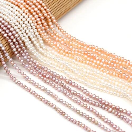 Natural Pearl Beads Potato Shape Freshwater Pearl Beading Charms Accessories for Jewelry Making Necklace Bracelet Gift 3-3.5mm