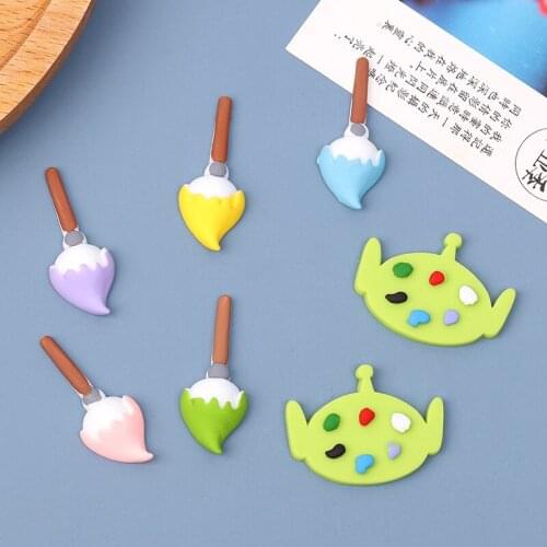 10Pcs Simulation Brush Palette Flat back Resin Cabochon Flatbacks Scrapbooking Fit Phone Decoration DIY Craft Accessories