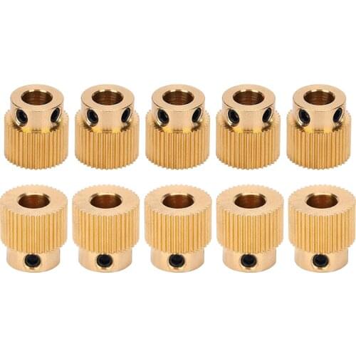 10PCS 3D Printer 40Teeth Bore 5mm Brass Drive Gear 3D Printer Accessories