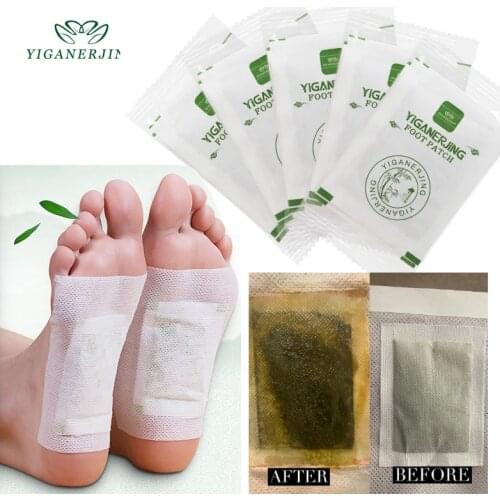 10pcs YIGANERJING Detox Foot Patches Pads Body Toxins Feet foot patch Slimming Cleansing HerbalAdhesive
