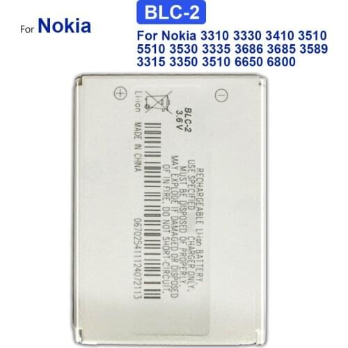 Mobile Phone Battery For Nokia 3310 3330 3410 3510 5510 3530 3335 3686 3685 3589 3315 3350 3510 6650 6800 Battery BLC-2 800mAh