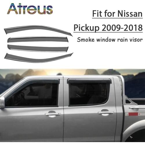 Atreus 1set ABS For Nissan Pickup Accessories Car Vent Sun Deflectors Guard Smoke Window Rain Visor