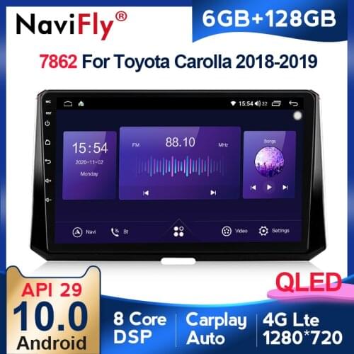 6G+128G 4G LTE DSP Car Radio Multimedia Video Player Navigation GPS For Toyota Corolla 11 Auris E180 2018-2019 2 din no dvd