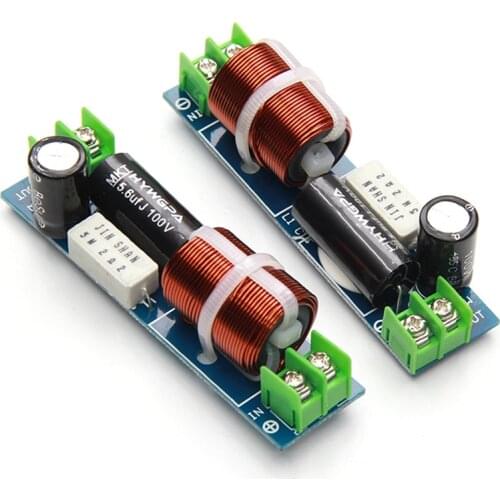 60-120W Car Midrange Crossover Speaker 1 Way Mediant Mid Frequency Divider for 2-6.5 Inch Speaker Filter 2PCS