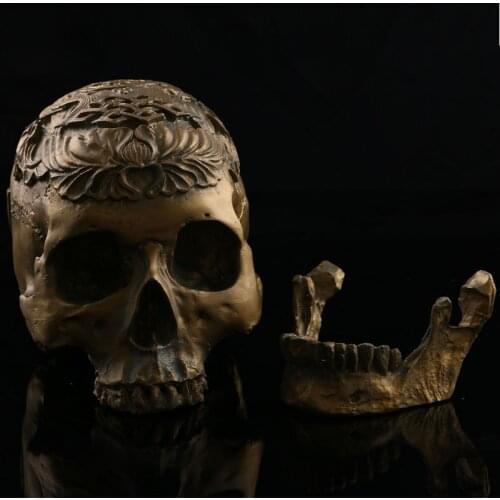 Bronze Skull Head 1:1 Life Size Hand Made Decoration Collection Home Decor High Quality Crystal Cranium Skull Model