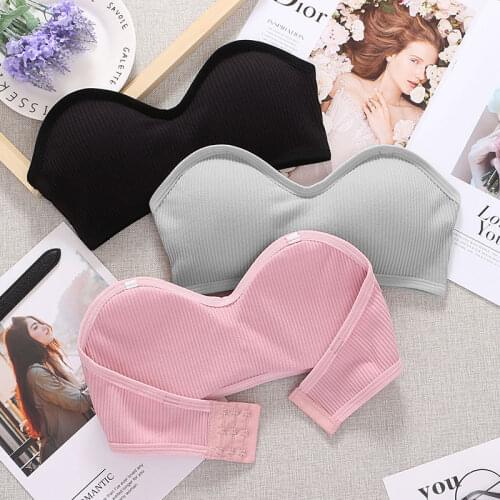 Strapless Women Tube Top Sexy Bra Cropped Chest Invisible Women Seamless Underwear Wireless Padded Bandeau Top Push Up Bra