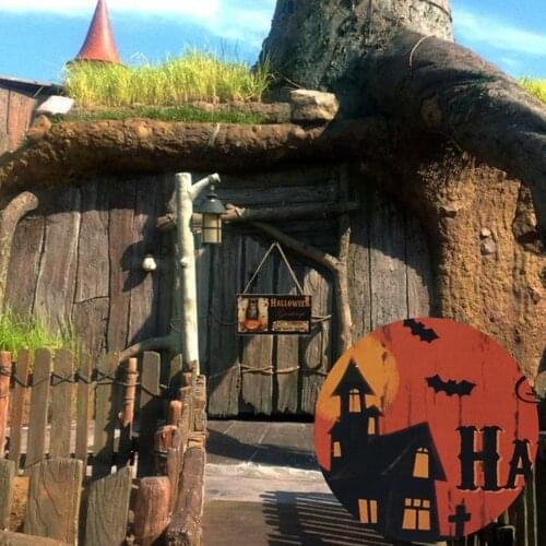 Halloween Wooden Listing Owl Holiday Scene Letter Pattern Hanging Panel Door Home Accessories Decoration Decoration Party I8B7